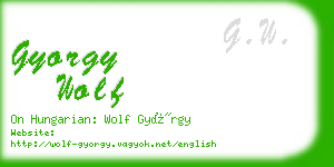 gyorgy wolf business card